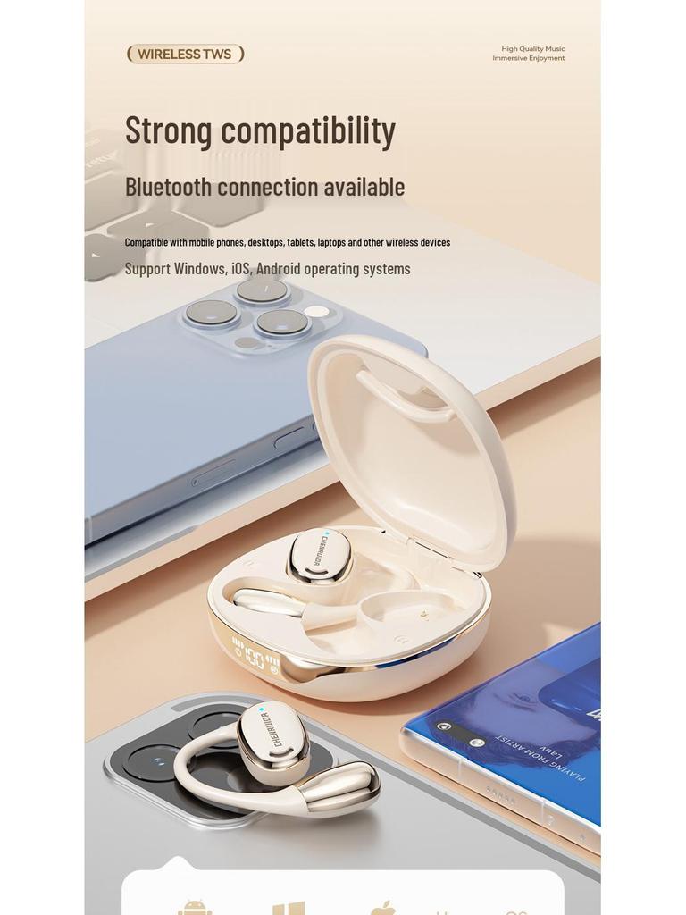 Air Conduction Bluetooth Earphones: Ear-hook Design, High Sound Quality, Long Battery Life