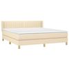 Maison Exclusive - Sommier à lattes de lit avec matelas Crème 180x200 cm Tissu