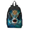Shark Underwater World Eagle Print Backpack for Kids, Cartoon Double Shoulder School Bag, Lightweight Casual Daypack