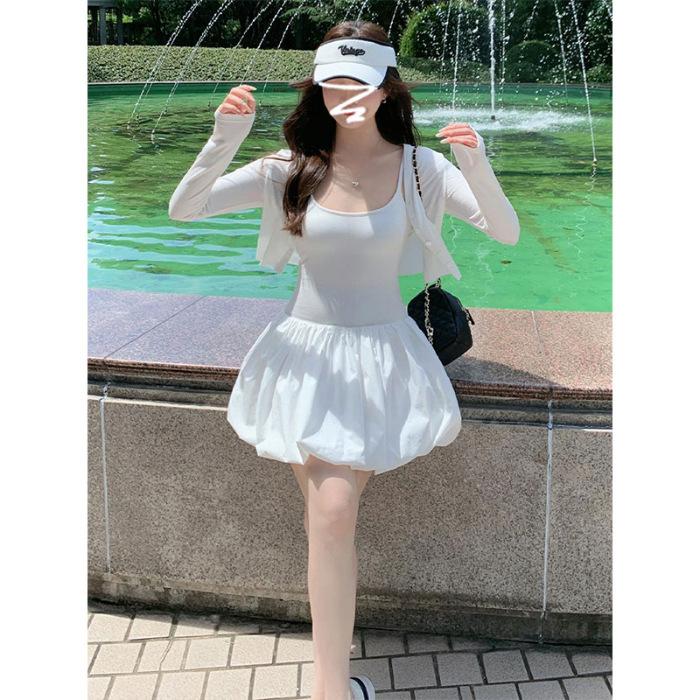 White suspender dress children s summer new Korean wear with thin buds short S