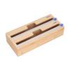 Plastic Wrap Dispenser Natural Bamboo Food Grade Easy Operation Durable Aluminum Foil Dispenser