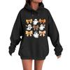 Women's Casual Fashion Comfortable Round Neck With Hood Long Sleeve Halloween Print Warm Sweatshirt