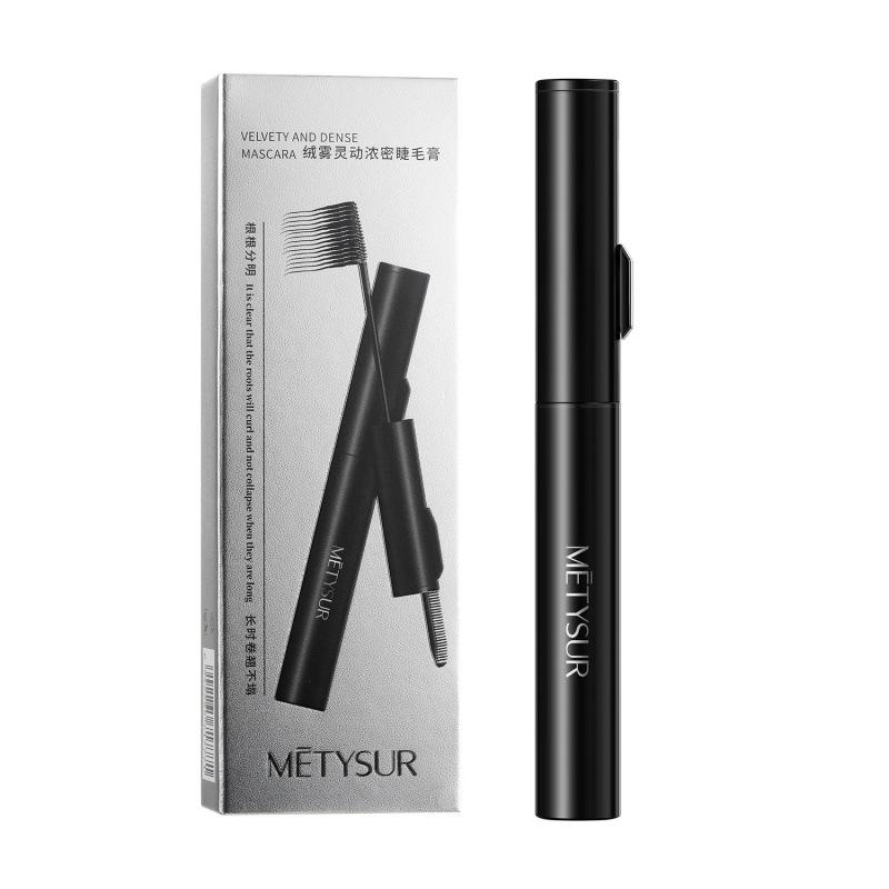 METYSUR Thick Long Curl Mascara with Lash Comb | Waterproof Smudge-Proof Lash Primer