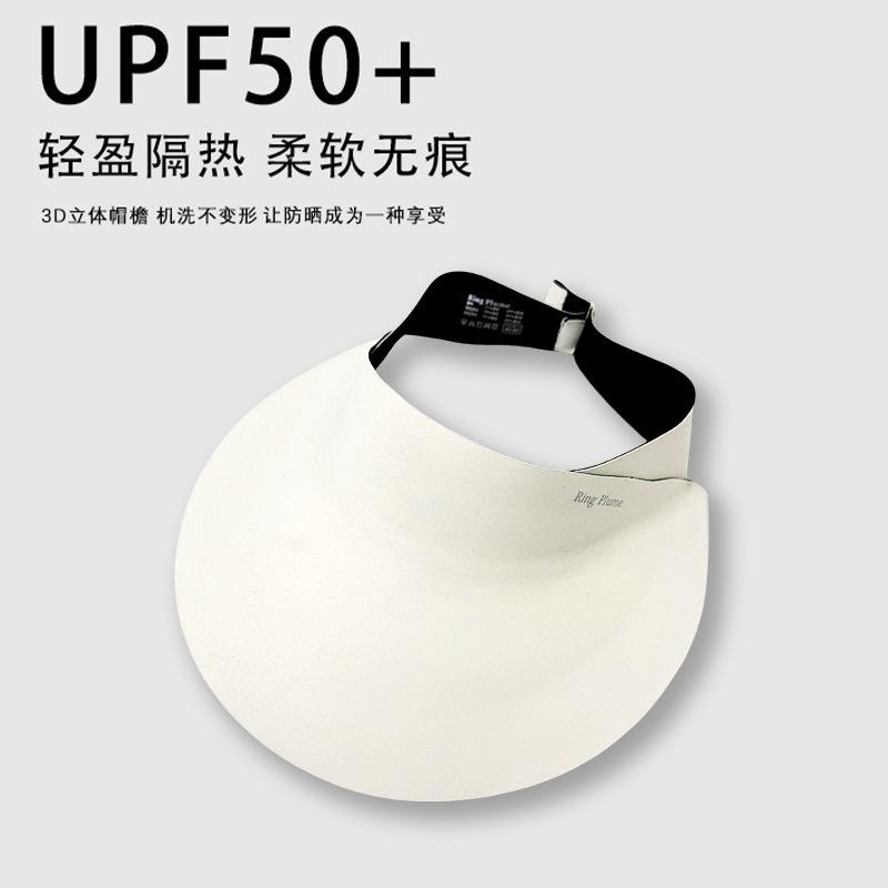 Spårlös integrerad solhatt för kvinnor UV-skyddande solhatt Sommarsport Stor brätte Tom topp Vikbar solhatt