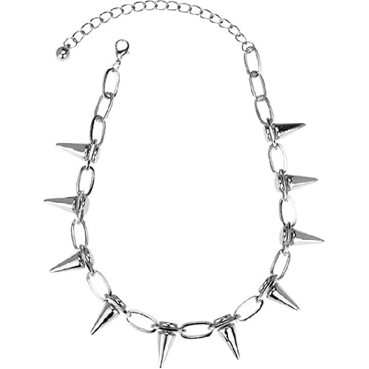 2-3Pcs Gothic Rivet Spike Paperclip Link Chain Choker Necklace Set Punk Rock Hip Hop Adjustable Streetwear Collar Necklace for Women Men Unisex
