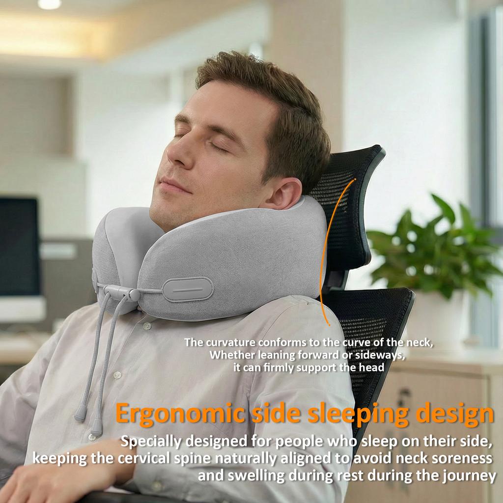 U Shaped Memory Foam Neck Pillows Soft Travel Massage Adjustable Flight Pillow for Sleeping Airplane Car Office Home