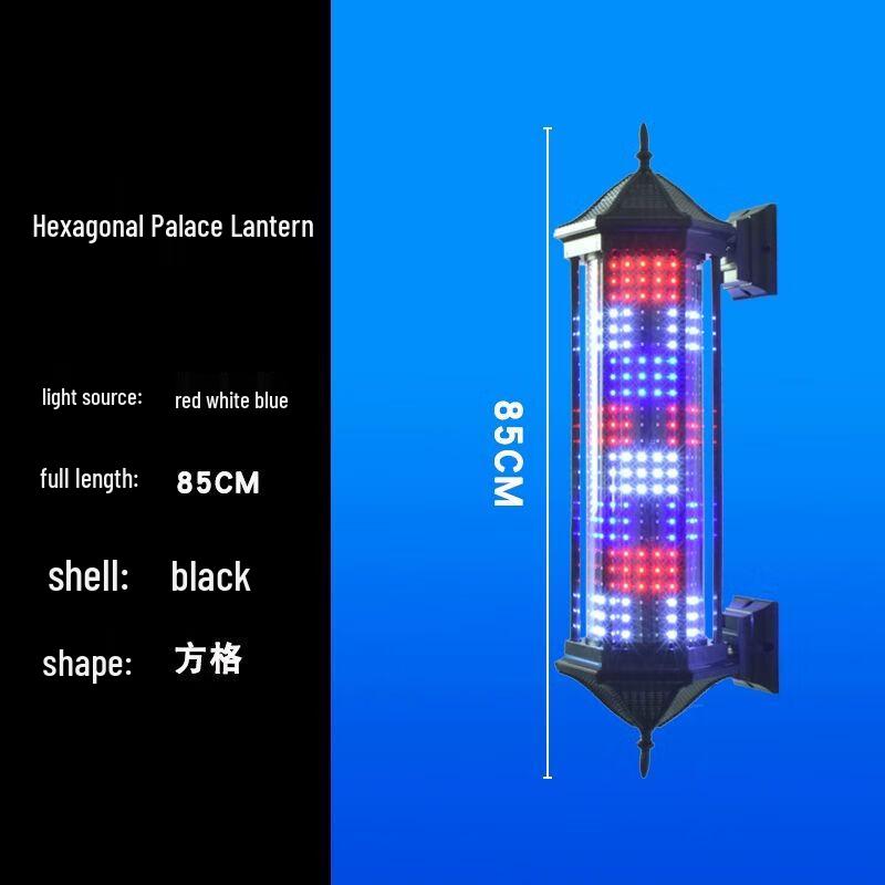 Retro LED frisörstolpe Roterande skyltlampa
