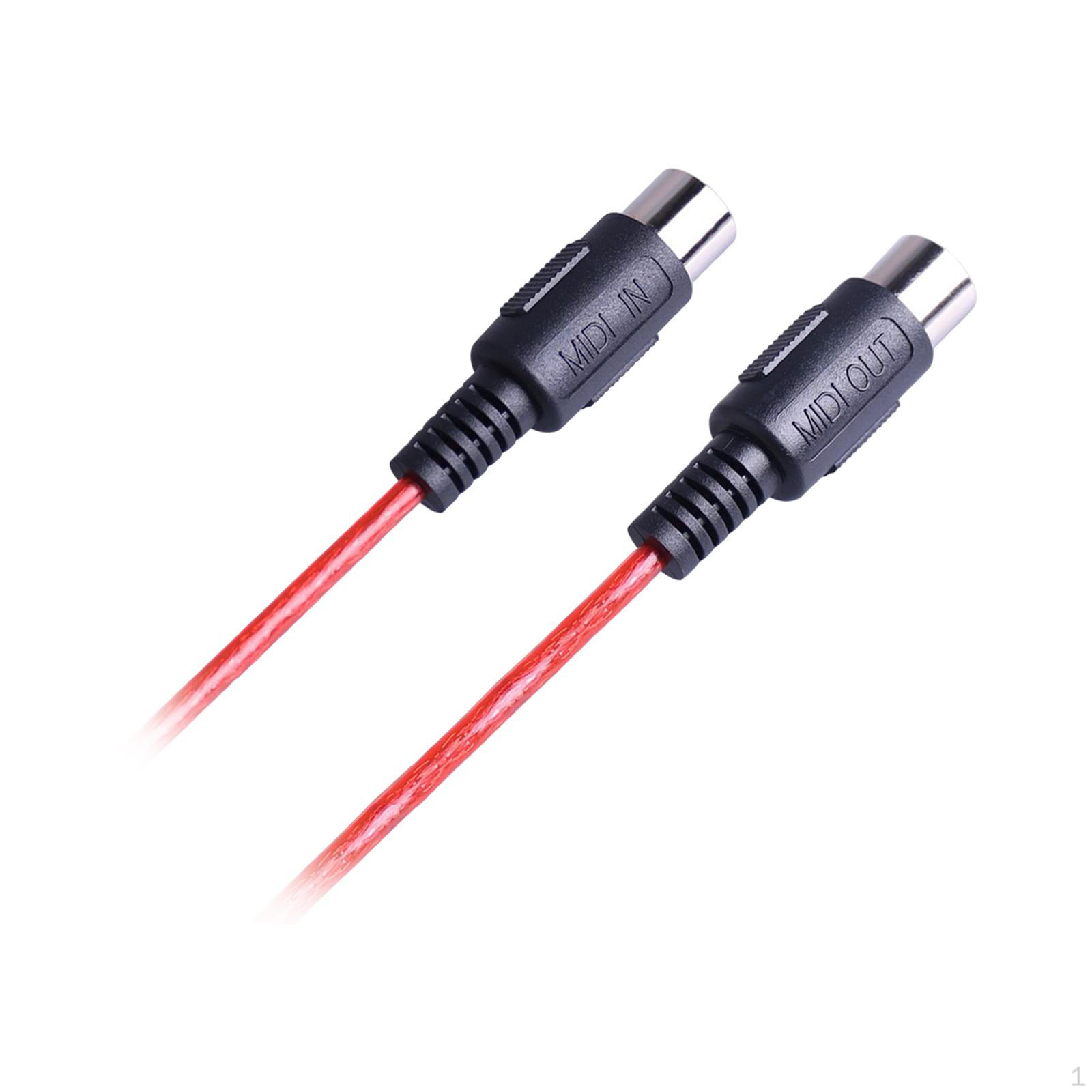 

Male to 5-pin Din MIDI Cable for Music Studio Red 4.5Meter