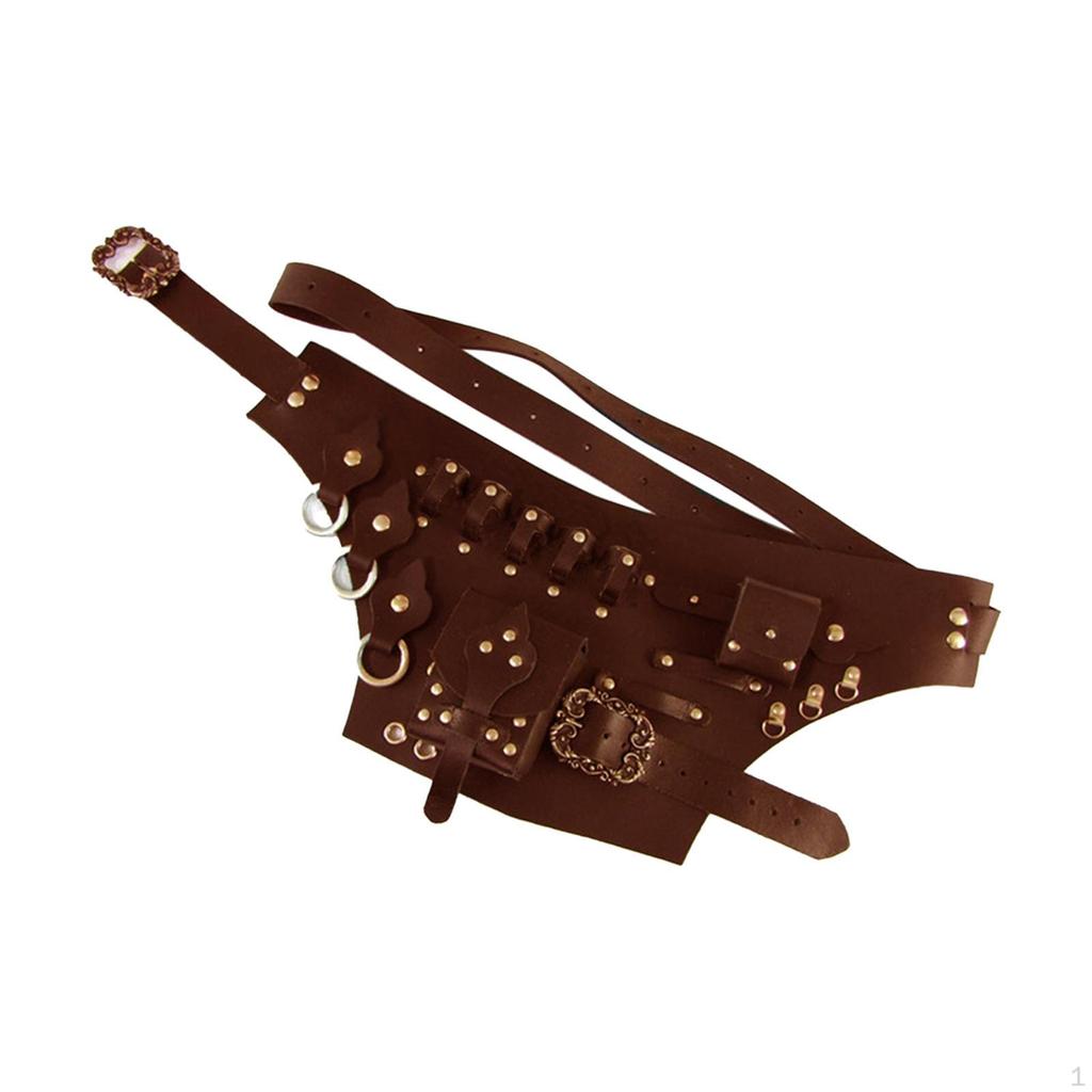 Portabottiglie medievale in vetro PU pelle retrò costume cosplay prop marsupio da cintura per Rinascimento