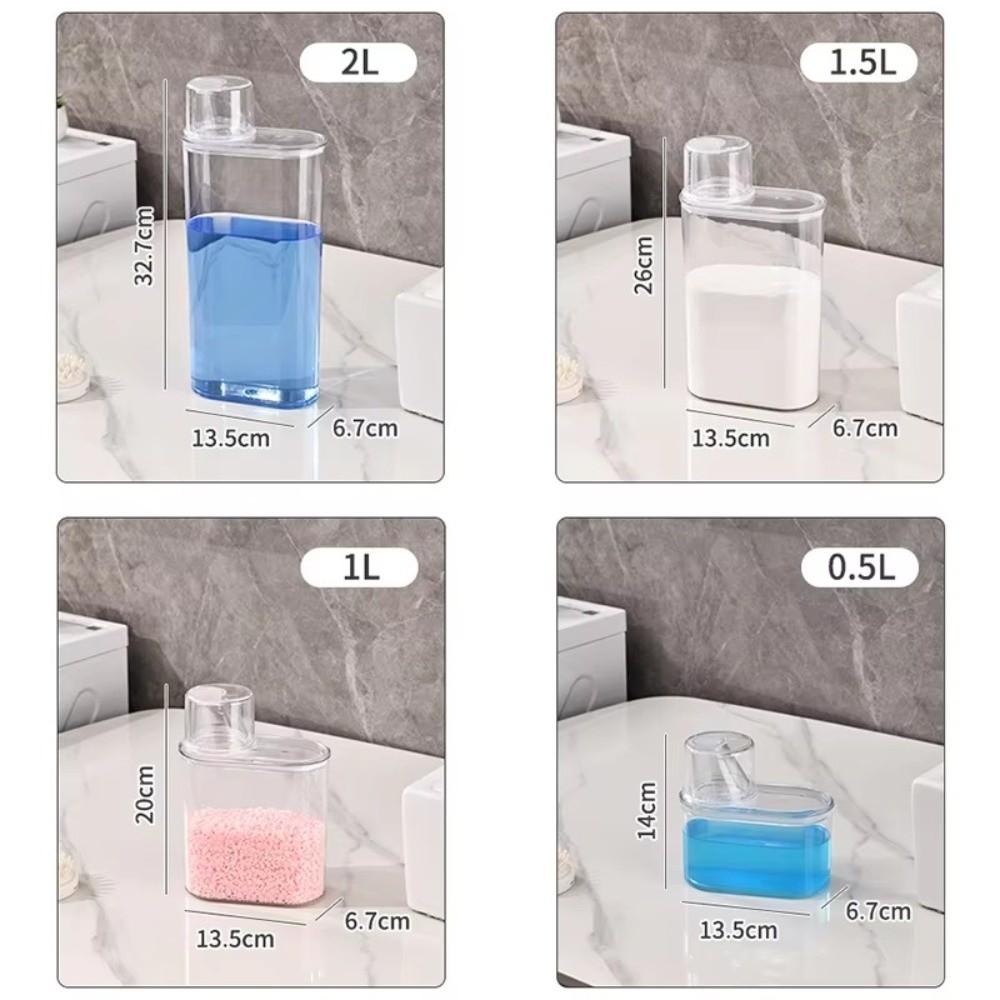 Airtight Washing Powder Storage Box Transparent with Measuring Cup Laundry Pod Bucket Large Capacity Laundry Detergent Dispenser