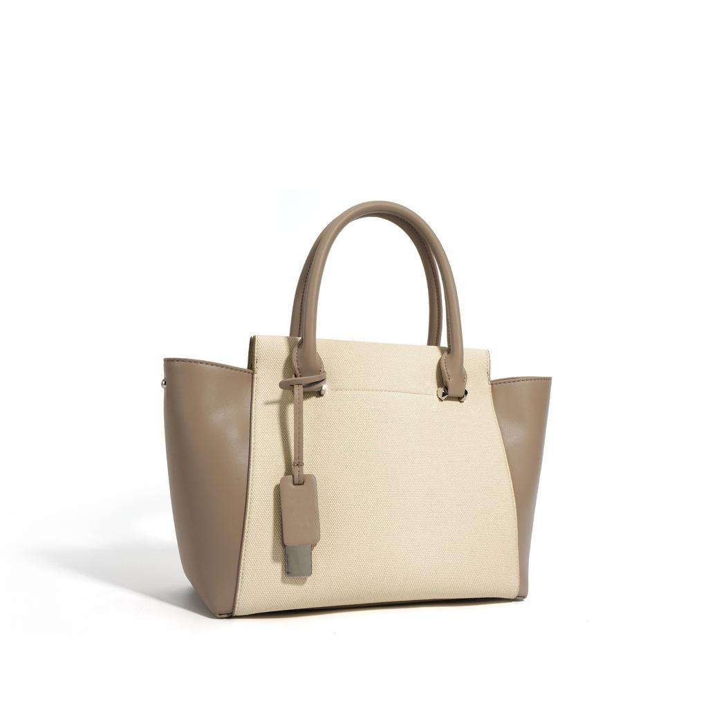 New Large-capacity Cowhide Tote Bag 2025 Spring and Summer Simple Commuting Versatile Contrasting Color Shoulder Handbag Underarm Bag