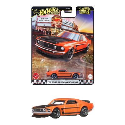 Hot Wheels Boulevard '69 Ford Mustang Boss 302 Vehicle Toy, 1/64 Scale, Orange JBL20