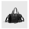 2026 New Retro Top-layer Cowhide Boston Bag Bowling Old Money Style High-end Cross-body Women's Large Capacity