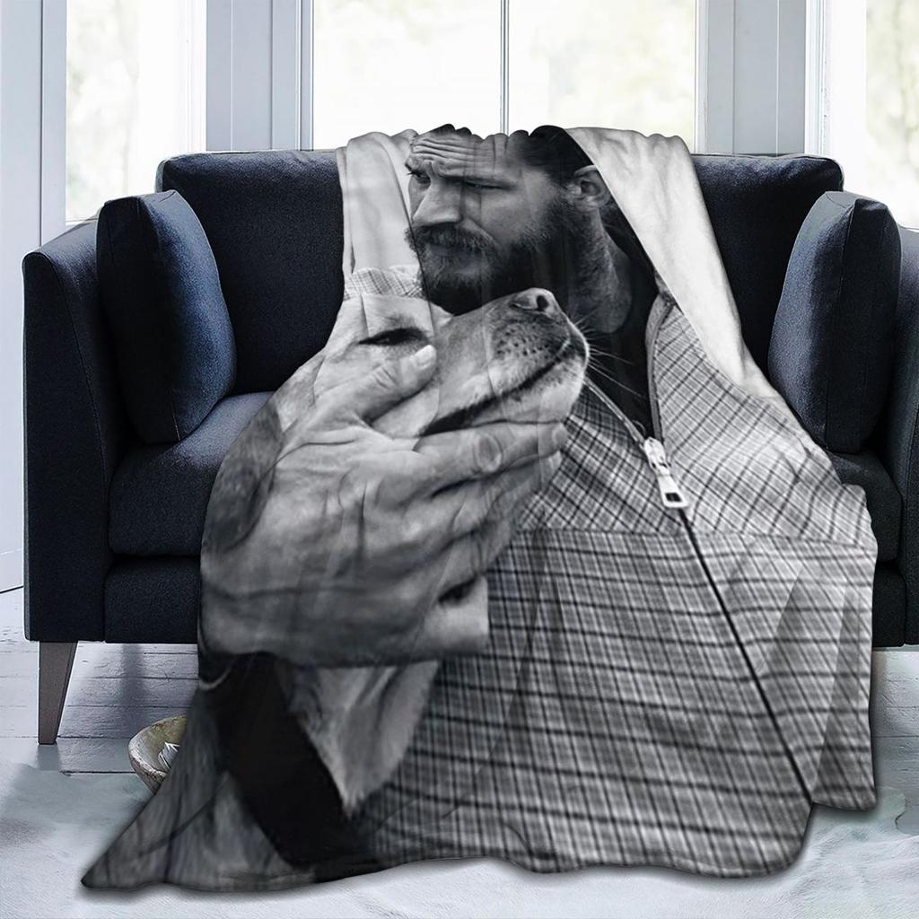 Tom Hardy Met Honden Deken Flanel Bank Gooi Deken Draagbaar voor Huis Slaapkamer Buiten Gooi Dekbed Quilt