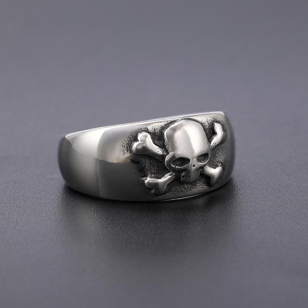 S925 Silver Ring Personalized Ring Retro Skull Men's Ring Motorcycle Skull Ring for Men and Women