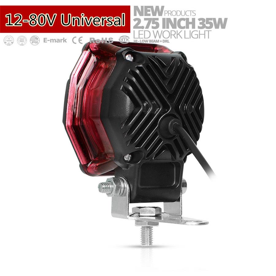 2X 2.75Inch 70W 5000LmLed Pods Work Light Lamp Spot Light With Angel Eye Offroad Suv Atv Jeep Motorcycle Drl High/Low Beam Flashing