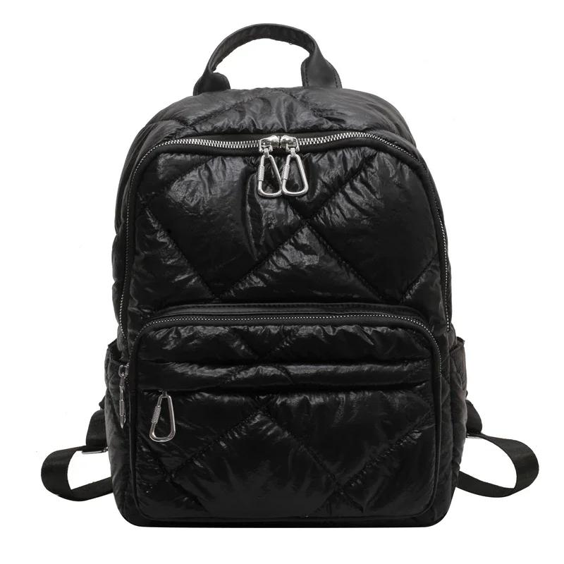 Women's Quilted Checkered Backpack Winter Ultra-light Space for Down Large Capacity Women's School Bag