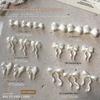 30Pcs Pearlescent White Mini Resin Ribbon Bow Nail Art Decoration Bow Nail Charms Supplies For Manicure Diy