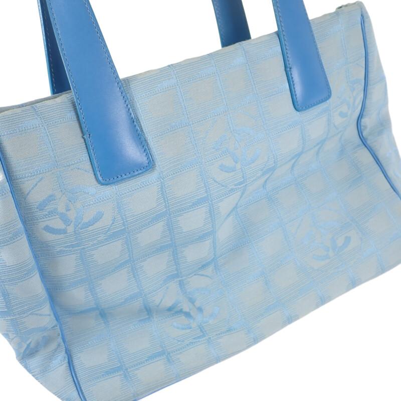 Chanel Tote Bag Blue Nylon/leather Women