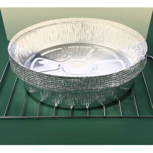 100 Round Aluminum Pots, Induction Compatible, Disposable Aluminum Pots, Tabletop Cookware, and Great for Outdoor Use (6-inch, 100 count)