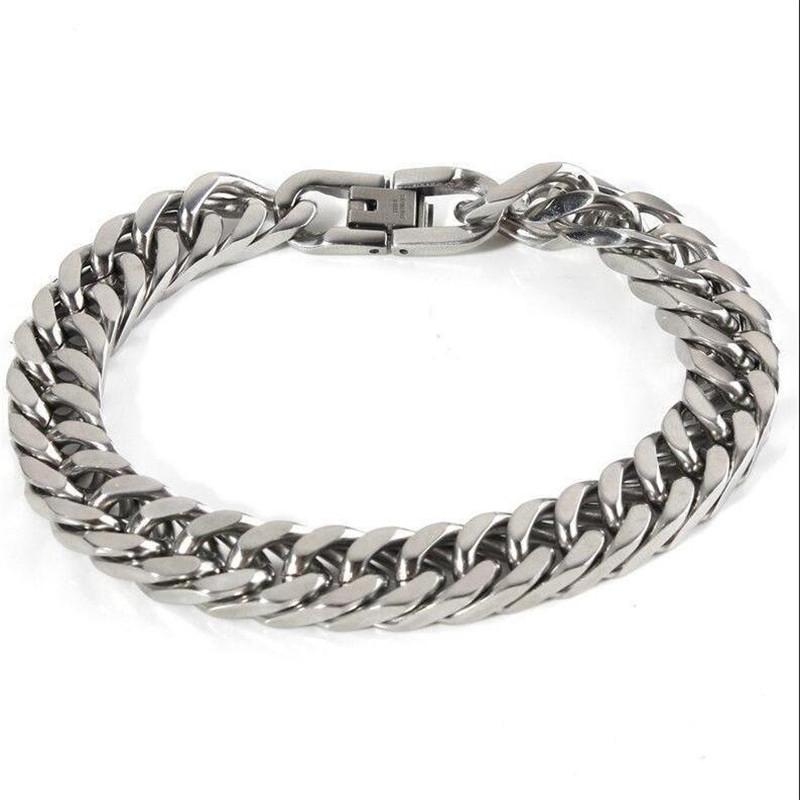 European and American Titanium Steel Men's Double Buckle Bracelet