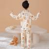 Cotton Girls Pajama Set Long Sleeve Button Front Sleepwear Kids 8 Years Thin Comfortable Home Outfit