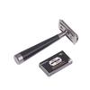 Double Edge Safety Razor, Faux Wood Zinc Alloy Handle Razor With 5 Stainless Steel Blades, Heavy Duty Eco-Friendly Razor