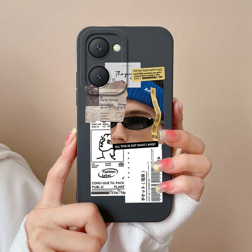 New Case For Vivo iQOO U5x Z9 Lite Y400 Pro Y03t Y02t Y18i Y18t Cute Girl Phone Cover Screen Protector Liquid Silicone Dustproof Shell For Vivo Casing