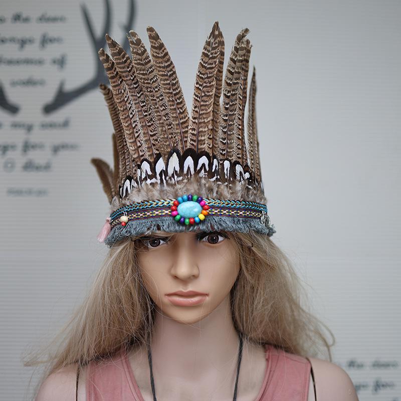 Feather Headwear for African Drum Performances, Tribal Hair Accessories, and Photography Fashion Show Props