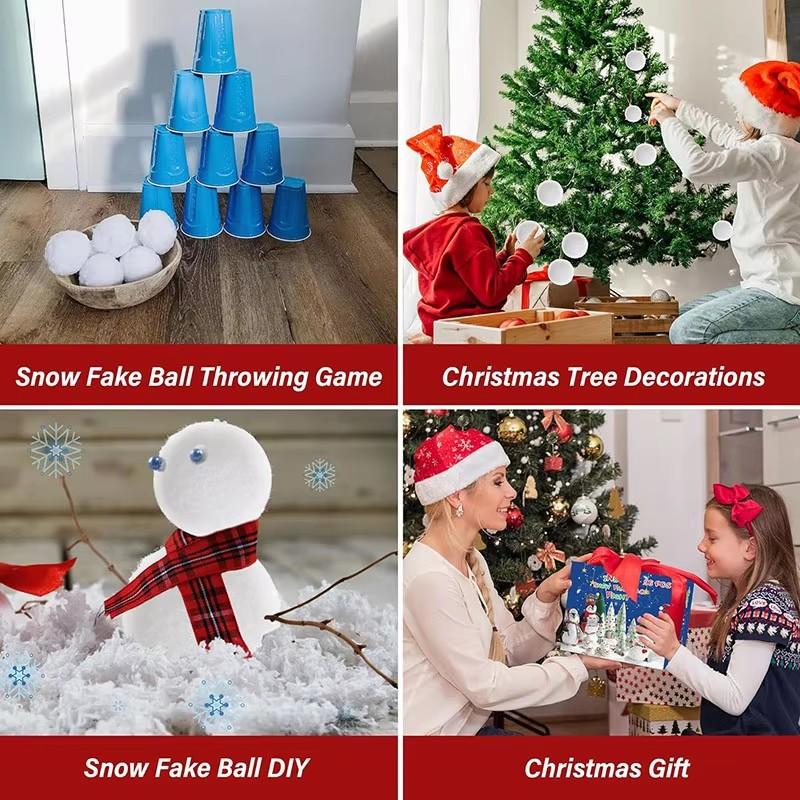 30/10Pack Soft Snow Fake Balls Christmas Kids Gift Toy Indoor Outdoor Snow Fight Ball Set Xmas Tree Ornament Decoration For Home