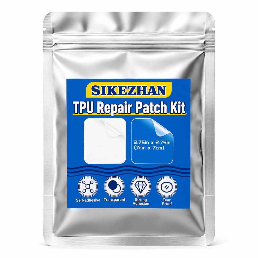 TPU Repair Patch Kit, Strong Adhesion Clear Fix Tape Patches for Inflatable Swimming Rings Pool Floats Air Mattress Beds