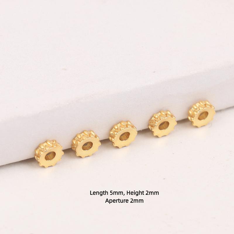

Vintage Gold Spacer Beads 5/10Pcs-MicroSet Zircon Accents for DIYJewelry,Antique Style Spacers for Bracelet and NecklaceCrafting