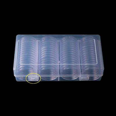 60pcs 41mm Coins Capsule Transparent Round Coin Container With Storage Box Collectable Coin Holder Display Capsule Holder Case