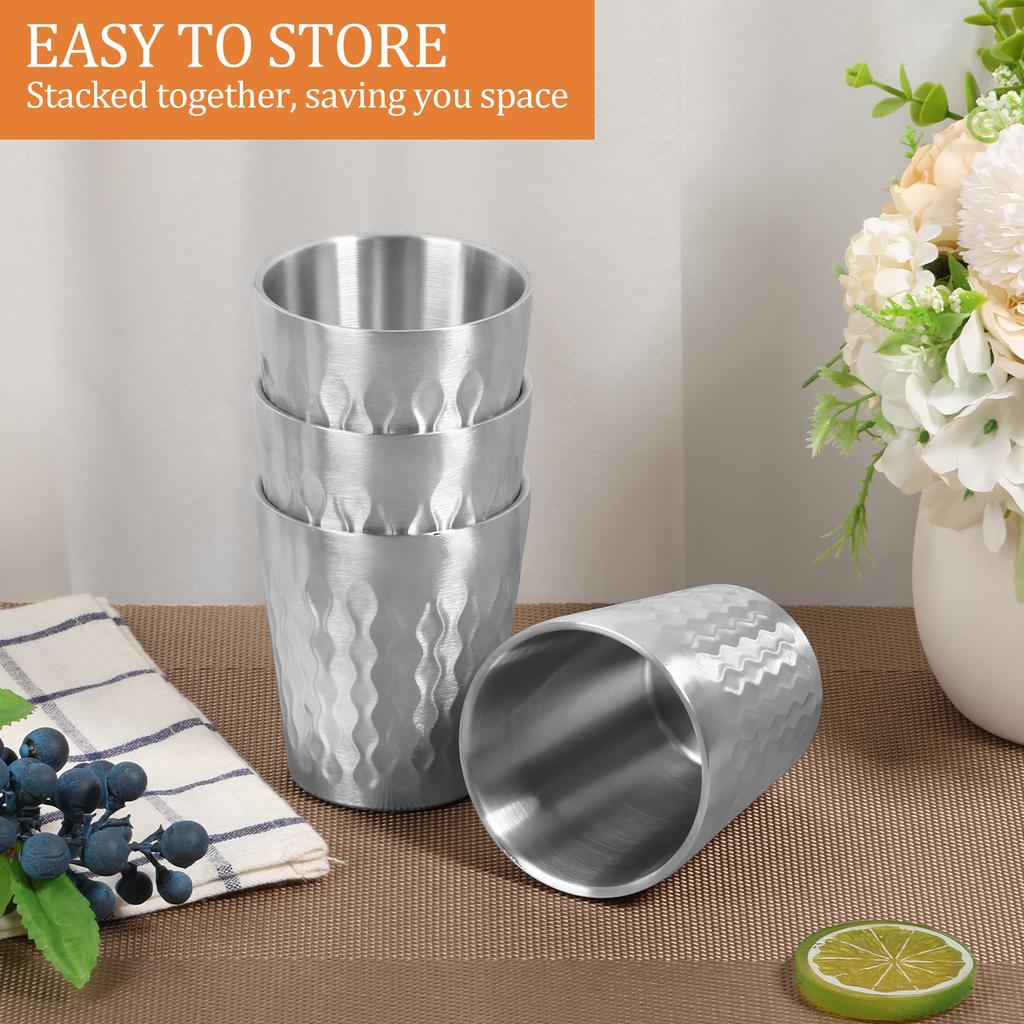 300ML Isolierter Edelstahlbecher Pint-Gläser für Bier Wein Kaffee Metallbecher Trinkgläser für Reise Camping Partygebrauch