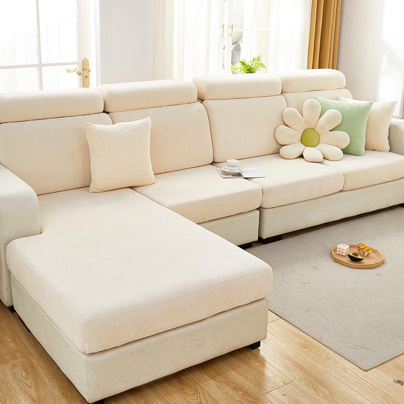 Universal-Sofaüberzug aus Chenille – Rundum-Kissenbezug, schlichtes Design