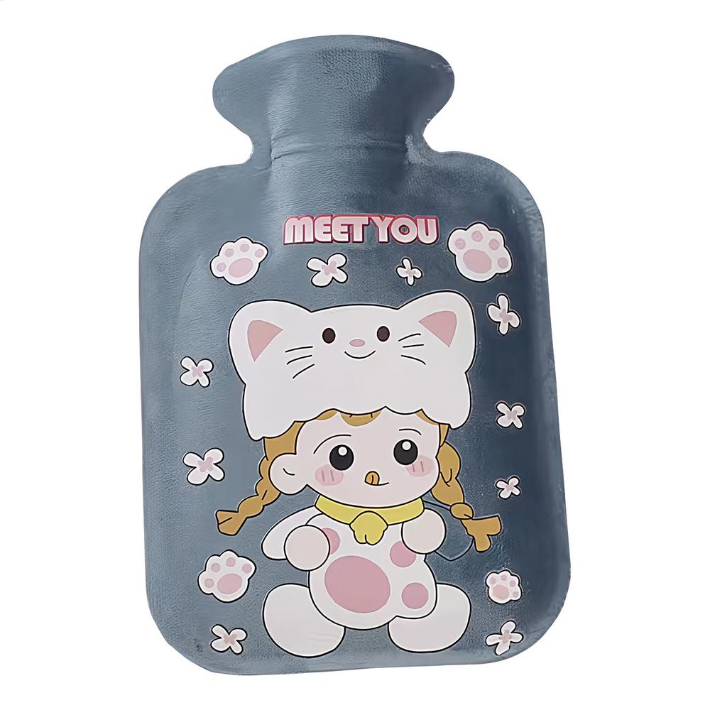 250ml Hot Water Bottle Cute Hot Water Bag Winter Hand Feet Warmer Hot-water Bag for Menstrual Cramps Neck and Shoulder Relief