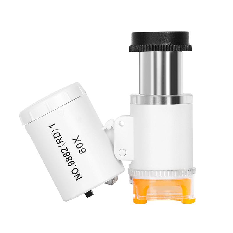 Mini Pocket Microscope Kit 60X Lab Handheld Microscope Battery Powered Microscope With Led Light Kids Science Microscop