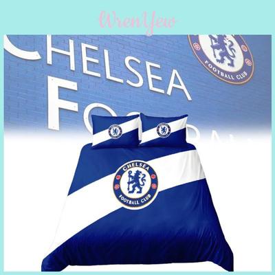 Chelsea Fußballfan Geschenk Bettwäsche-Set Mit Weichem Polyester Für Doppelbett Schlafzimmer Dekoration