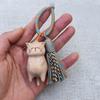 Keychain Pendant Lucky Cat Handcrafted Wooden Animal Themed Charm Bags Cell Phones Car Keys