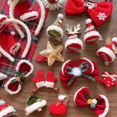 Weihnachts-Geweihe & Hut Haarspangen für Kinder - Rotes, Grünes Festival Stirnband