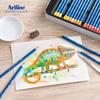 Shachihata Artline LIBERIO Watercolor Pencils, 100-Color Set with Watercolor Brush and Sharpener, KCPL-W100C/H