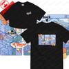 Koi and Goldfish Cityscape Y2K Style Tshirt Harajuku Modern and Trendy Shirt Steamwave Fashion Men Women Crewneck Cotton Tee Top