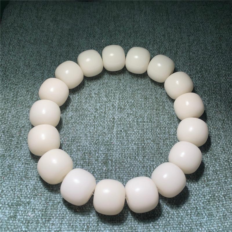 2mm 19 stk Hvite Bodhi Frø Perler Armbånd Naturlig Buddhistisk Mala Tønneperler Unisex Lykkebringende Håndlaget Kinesisk Stil Gave til Menn & Kvinner