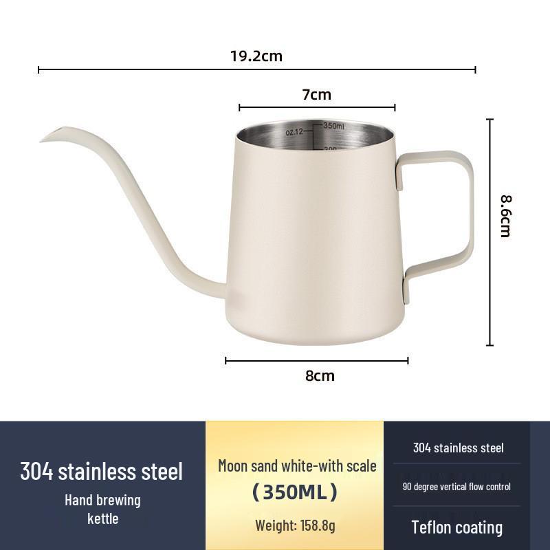 Černá teflonová nerezová mini konvička s husím krkem pro přípravu kávy metodou pour over