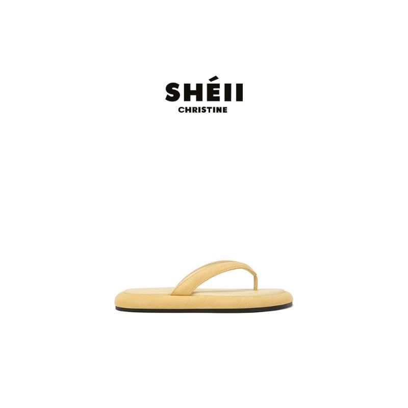 Sheepskin, a pair of beach vacation thick-soled flip-flops, women's summer cool slippers for external wear