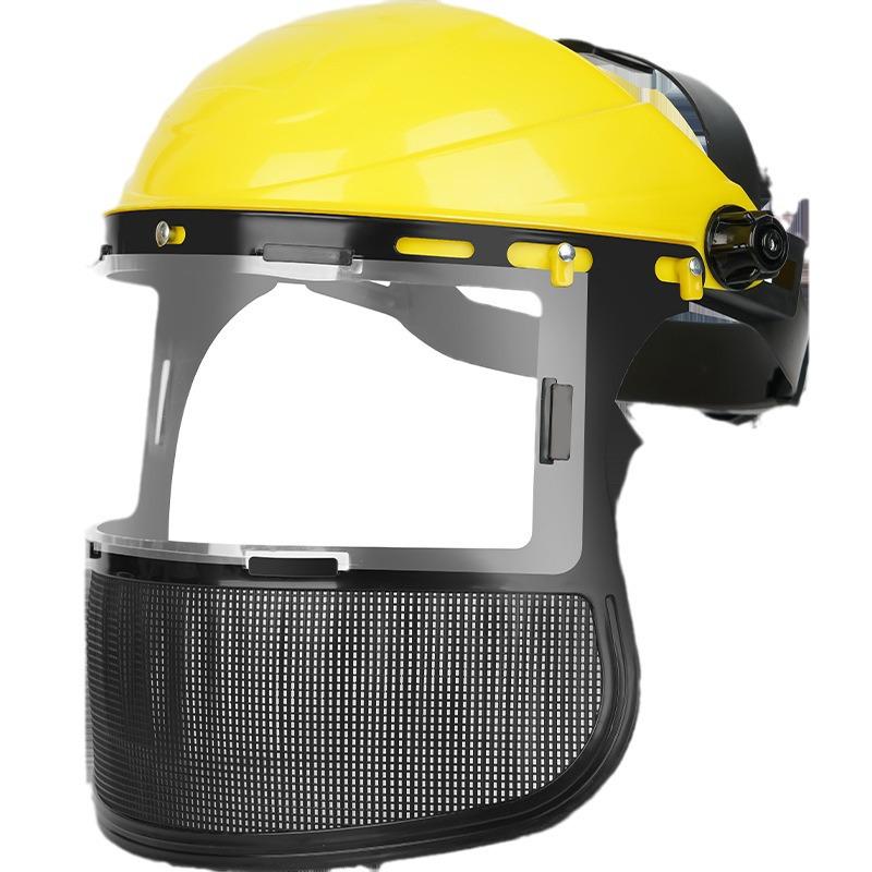 Head-Mounted Steel Mesh Face Shield for Landscaping and Horticulture with Explosion-Proof Protection for Trimmer and Weed Eater Use