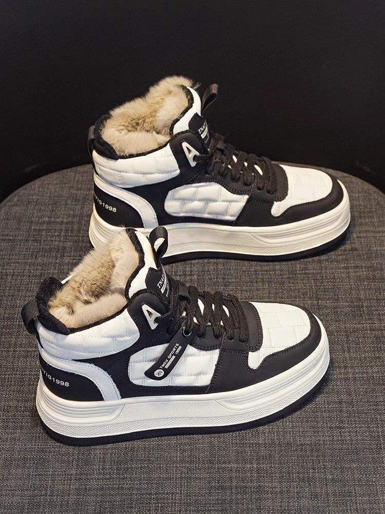 Thick-soled 2025 New Snow Boots Women's Winter Velvet Thickened Warm Flat-soled Super Soft High-top Casual Sports Shoes