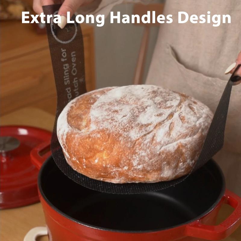 Perforated Silicone Bread Sling For Dutch Oven, With Long Handle, Nonstick & Reusable, Bread Baking Mat For Sourdough Transfer