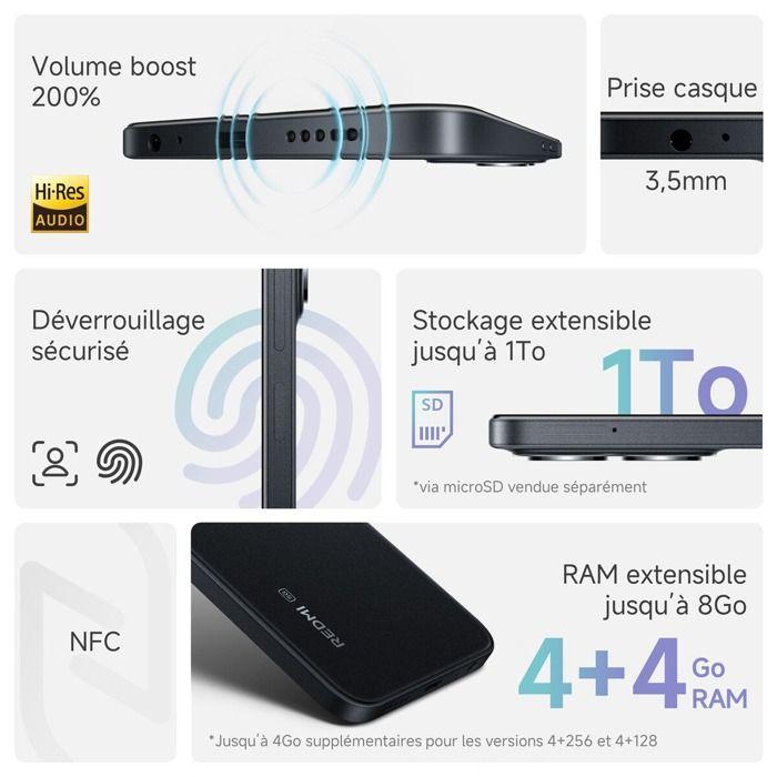 Mobiltelefon - XIAOMI - REDMI 15C 5G - 4 GB RAM - 256 GB Speicher - 6000 mAh Akku