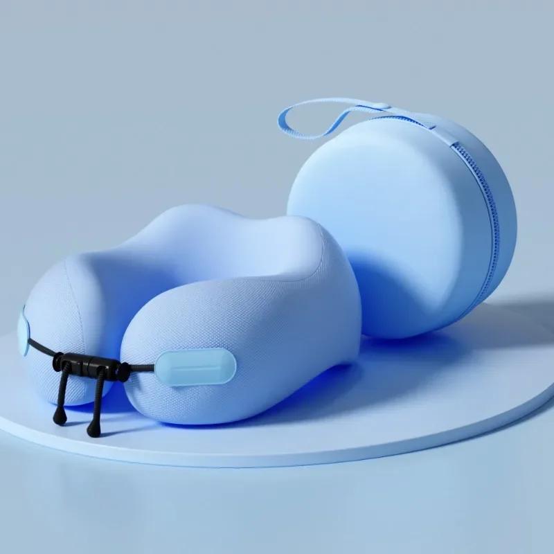 Memory Foam Travel Neck Pillow with Cervical Support Washable Cover for Airplane Car Office Use Supportive Neck Pillow